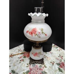 Vintage Gone with the Wind Style Student Lamp working soft roses